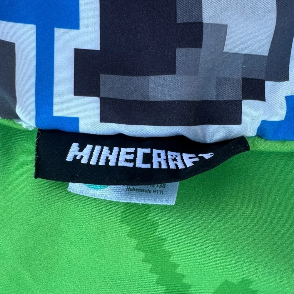 Minecraft Reversible Comforter Twin Blue Green Creeper Enderman TNT Video Game